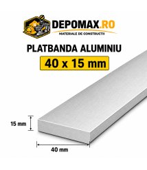 Platbanda aluminiu 40 x 15 mm, 6 metri (EN-AW 6060) Platbanda aluminiu 40 x 15 mm, 6 metri (EN-AW 6060)